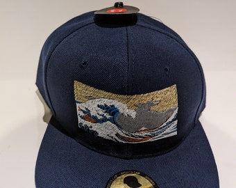 Great Wave off Kanagawa Embroidered Snapback Hat: Art  display picture 2