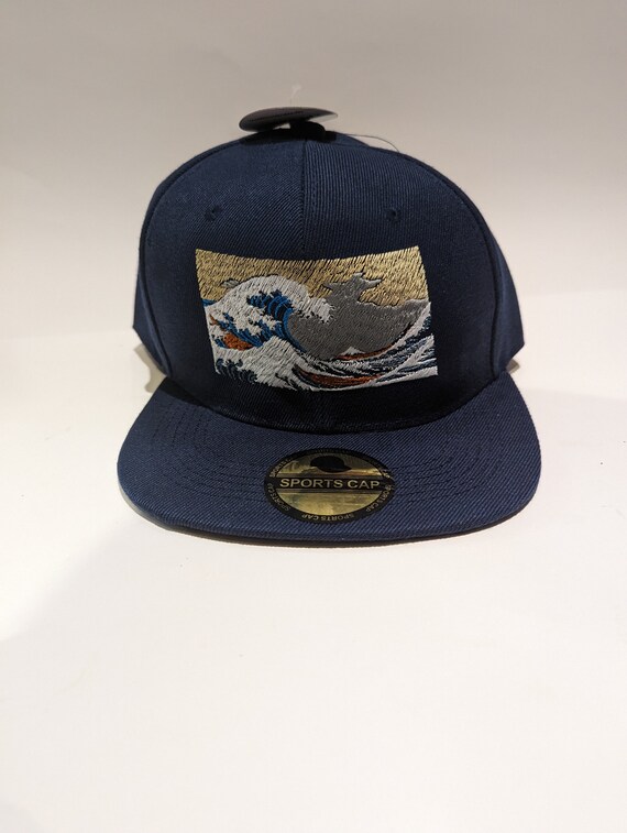 Great Wave off Kanagawa Embroidered Snapback Hat: Art 