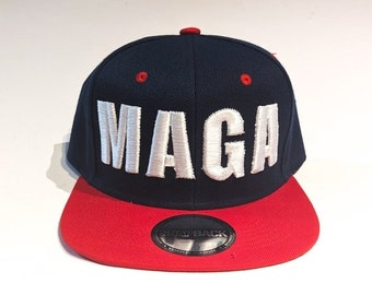 Rödvit & Blå MAGA Snapback Strukturerad Flat Bill Hatt Make America Great