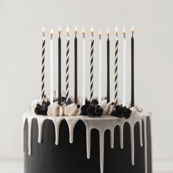 Monochrome Tall Cake Candles