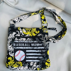 A Vera Bradley with an American baseball mom motif, a one and only!! Super clean restyled handbag that we think looks way better! unique