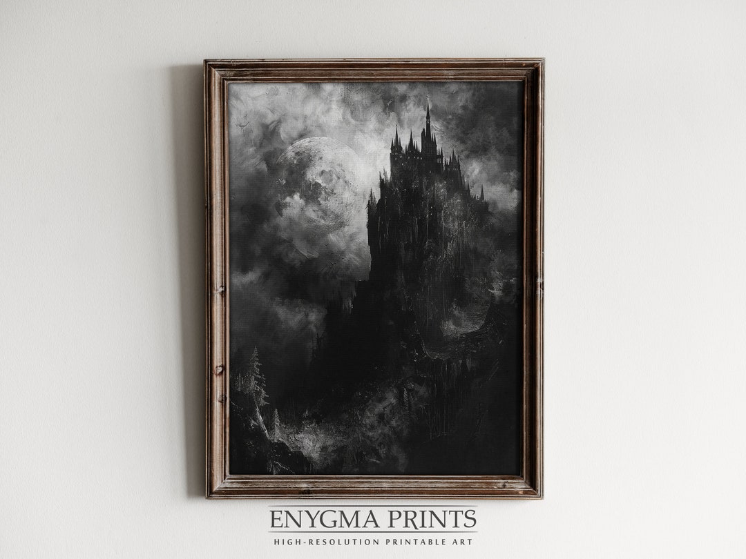 Dracula Castle Digital Oil Painting | Vampire Art | Gothic Art | Black ...