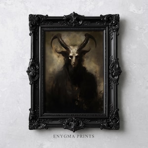 Baphomet Digital Oil Painting | Baphomet Portrait | Dark Gothic Art | Gothic Art Wall Decor | PRINTABLE Downloadable Art | 300 DPI | 001