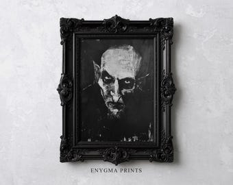 Nosferatu Portrait Painting | Vampire Art | Digital Oil Painting | Gothic Art | PRINTABLE Downloadable Art | 300 DPI | 009