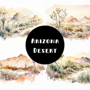 8 Arizona Wüste Clipart Bundle Kommerzielle Nutzung erlaubt Digital Design Bundle Collage Handwerk Western Desert POD Digital Download JPG Clipart