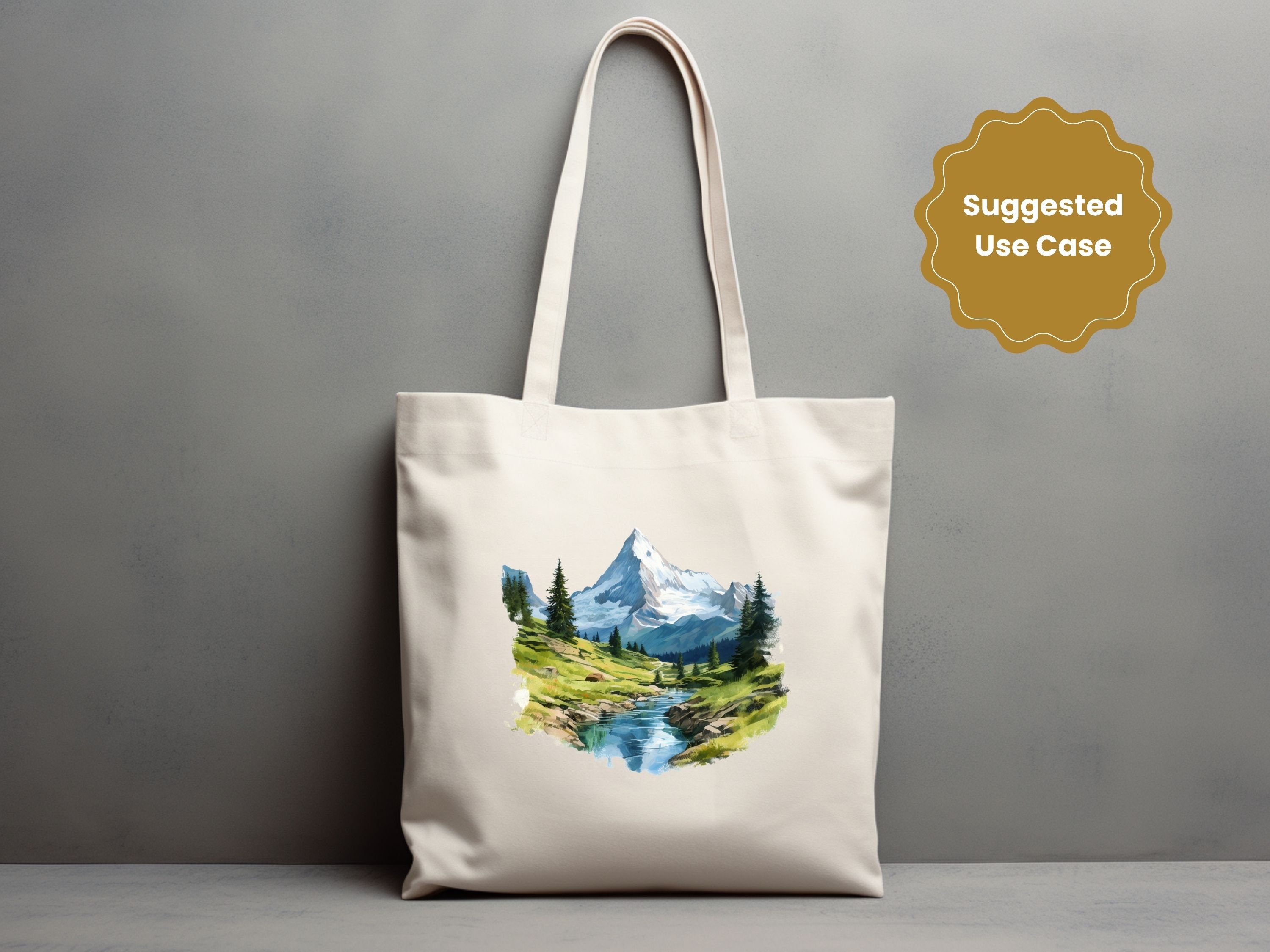 Swiss Alps Clipart Watercolor Illustration Commercial Use Etsy