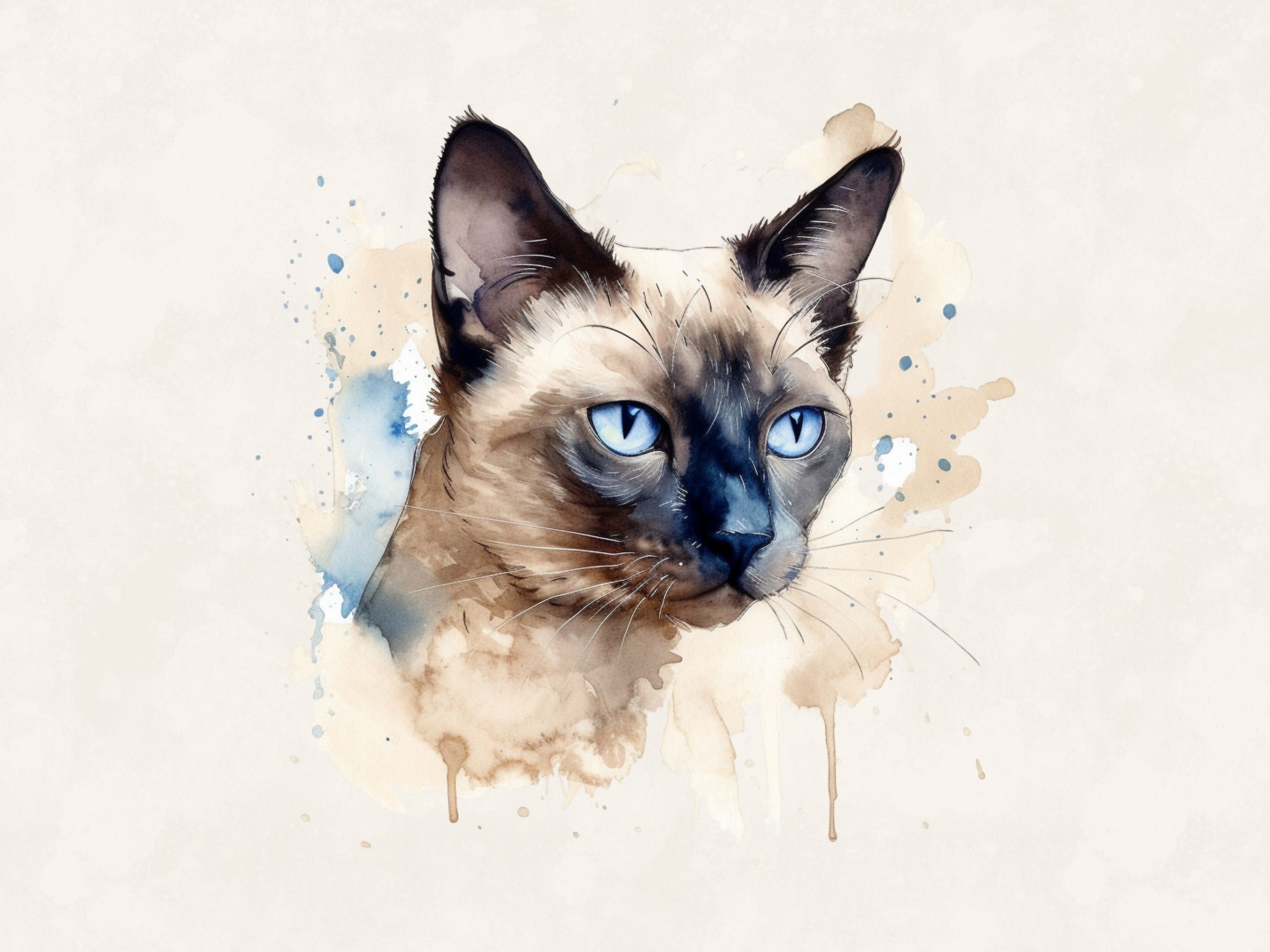 Siamese Cat Clipart Bundle Commercial Use Watercolor Digital Design ...