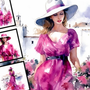 Dama griega imágenes prediseñadas acuarela figuras animadas imágenes prediseñadas descargar uso comercial invitaciones de boda libro de recortes POD