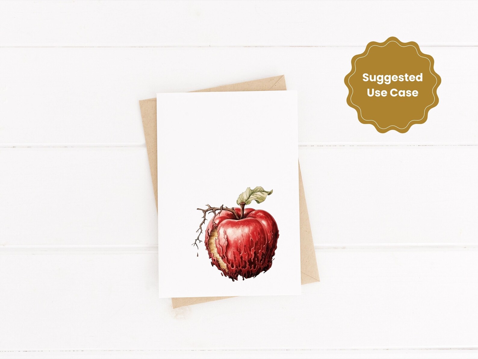 Rotten Apple Watercolor Clipart: Commercial Use Digital Bundle (PNG) - Etsy