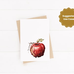 Rotten Apple Clipart Watercolor Illustration Commercial Use Digital ...