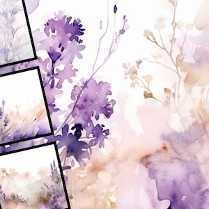 Lavender Haze Clipart Watercolor Lavender Illustration Bundle Digital Design Bundle Clip Art POD