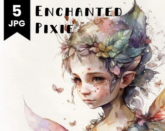 Watercolor Fairy Art Print: Pixie Illustration (Commercial Use) (Digital Download)