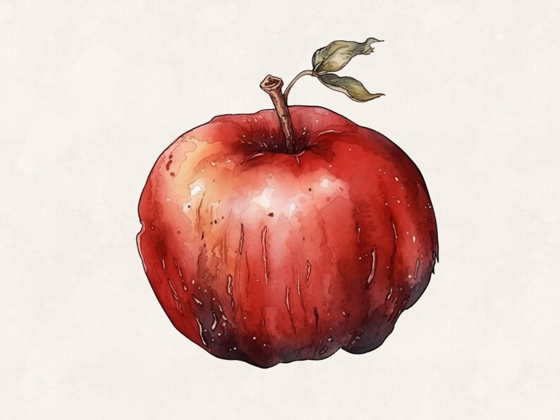 Rotten Apple Watercolor Clipart: Commercial Use Digital Bundle (PNG) - Etsy