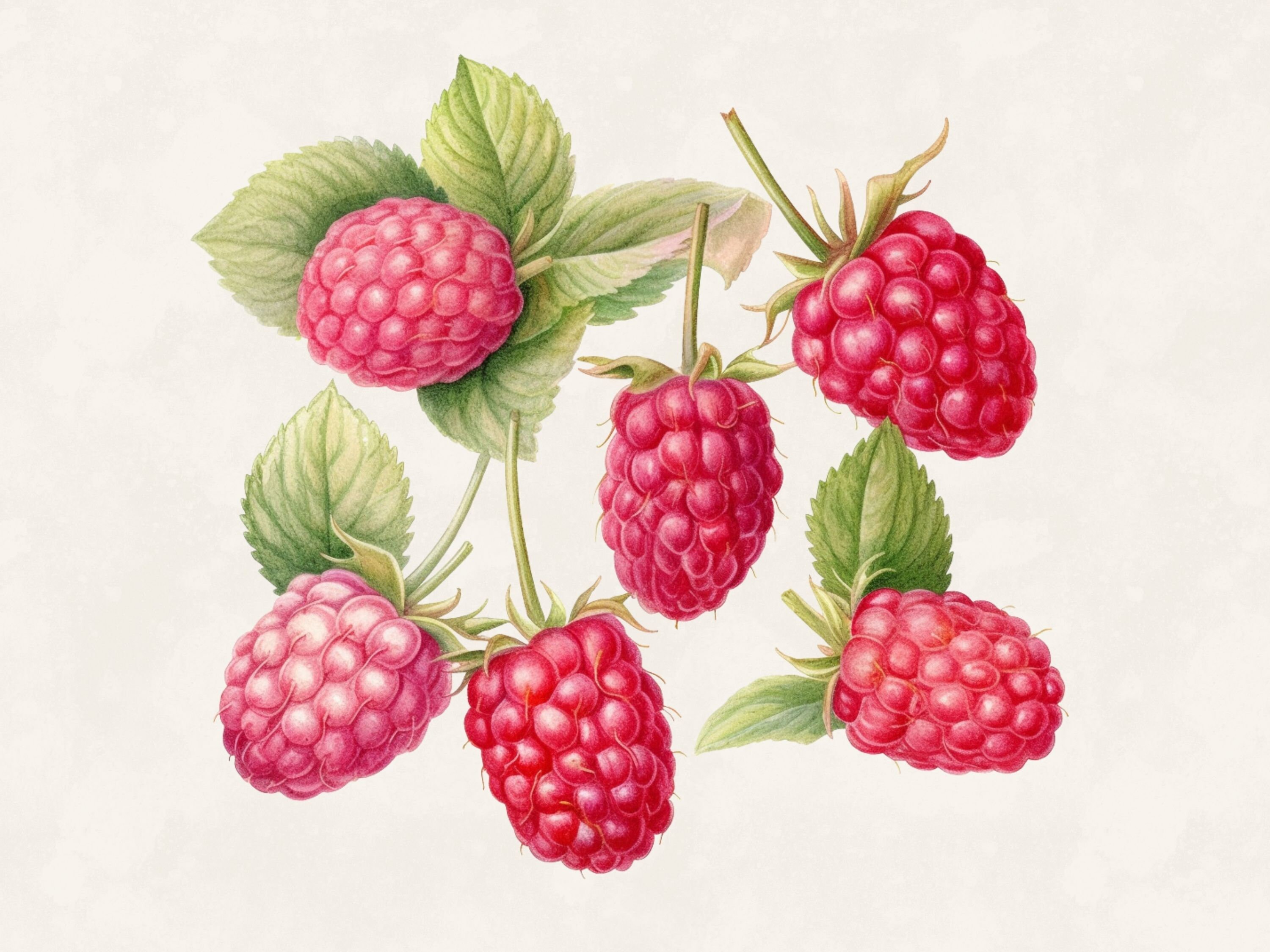 Kraft Raspberry Commercial Raspberries Clipart Bundle Commercial Use Watercolor Raspberry Fruit ...