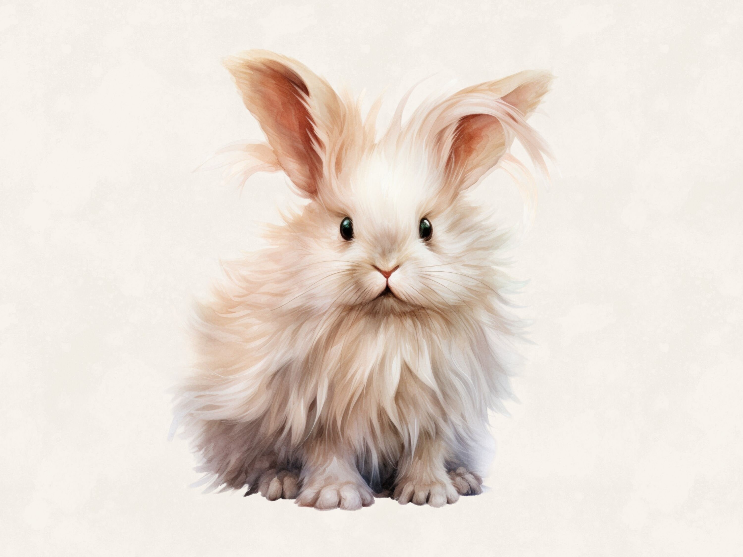 Angora Rabbit Watercolor Clipart: Commercial Use Digital Design ...