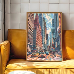 Chicago Downtown Art Print: Eclectic Home Decor (Digital Download)