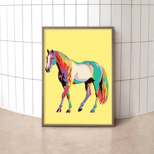 Pop Art Horse Digital Print, Digital Download, Printable Wall Art, Eclectic Home Decor, Housewarming Gift, Birthday, Wall Decor
