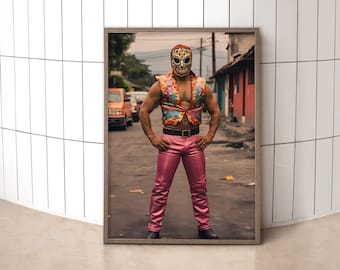 Lucha Libre Art Print • Luchador • Printable Wall Art • Housewarming Gift • Birthday • Digital Art Download • Wall Decor