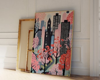 New York City Art Print: Colorful Eclectic Home Decor (Digital Download)