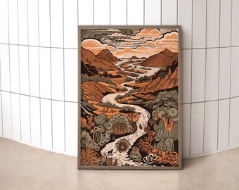Mexican Desert Landscape Art Print (Digital Download)