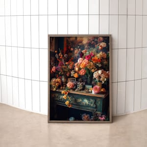 Flowers Maximalist Art Print: Eclectic Home Decor (Digital Download)