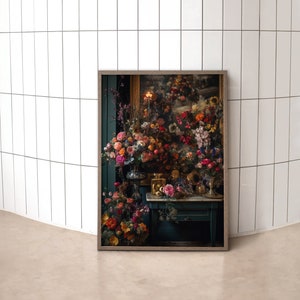 Flowers Maximalist Art Print: Eclectic Home Decor (Digital Download)