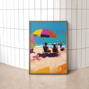 Beach Life Art Print: Colorful Seascape Painting (Digital Download)