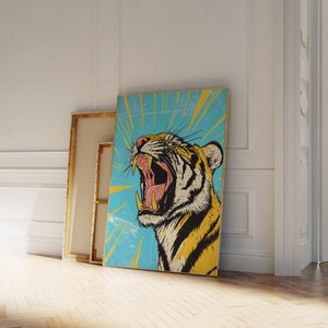 Roaring Tiger Art Print: Bold Cat Wall Decor (Digital Download)