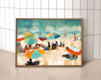 Beach Life Art Print, Digital Download, Printable Wall Art, Eclectic Home Decor, Digital Art Download, Wall Decor, Beach Print