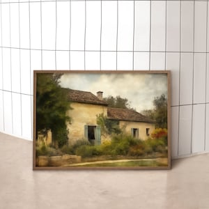 Cottagecore House Art Print: Vintage Home Decor (Digital Download)
