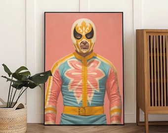 Lucha Libre Art Print • Luchador • Printable Wall Art • Housewarming Gift • Birthday • Digital Art Download • Wall Decor