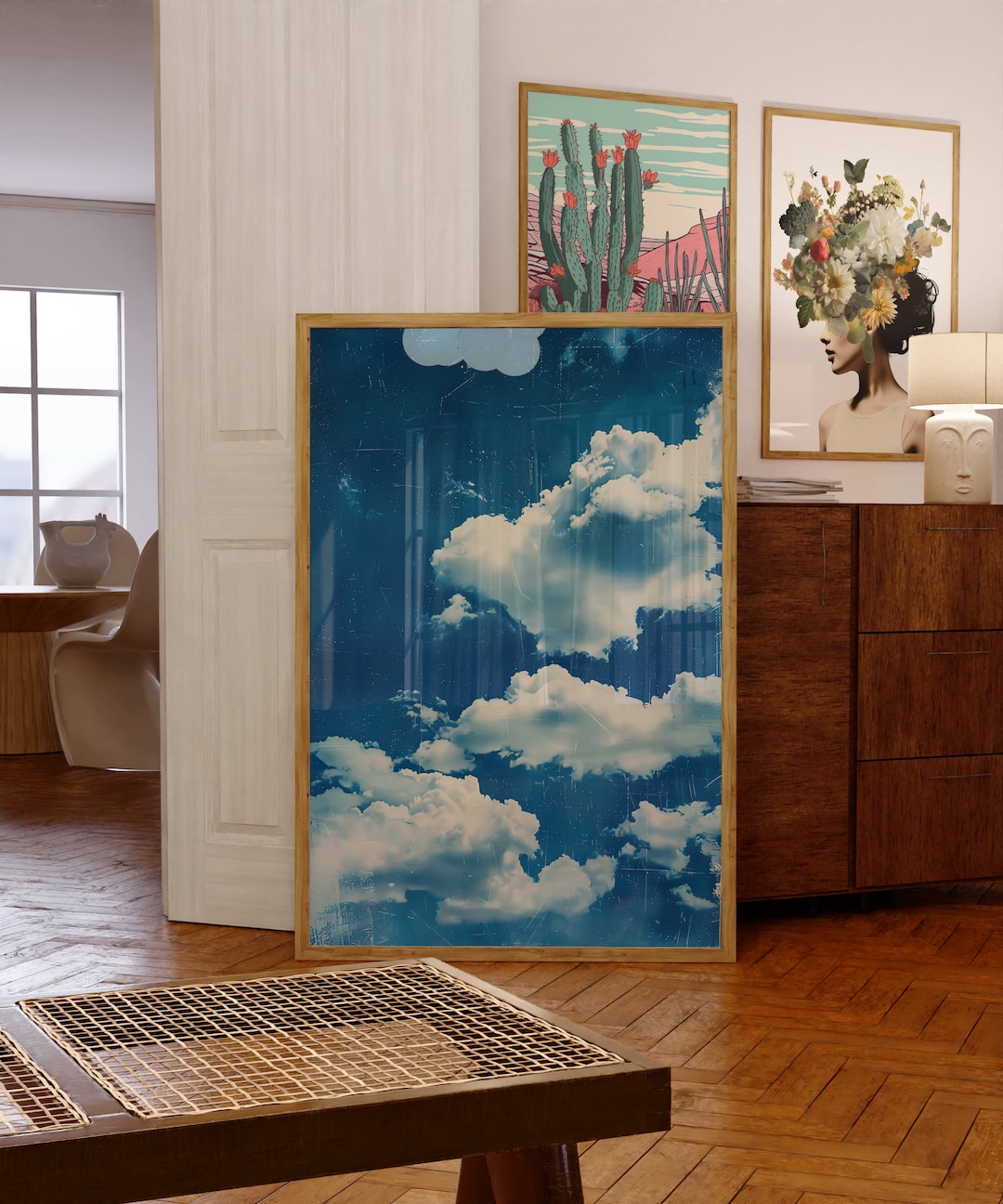 Blue Sky Clouds Art Print: Vintage Wall Decor (digital Download Art) - Etsy