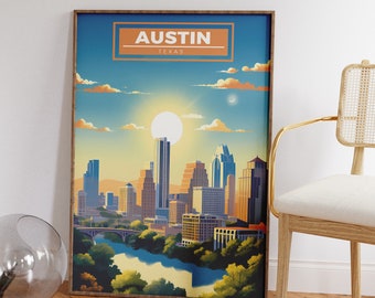 Austin Texas Skyline Art Print: Modern Wall Decor (Digital Download)