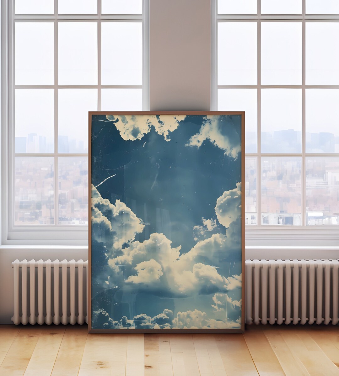 Vintage Blue Sky Clouds Art Print: Wall Decor (digital Download Art) - Etsy