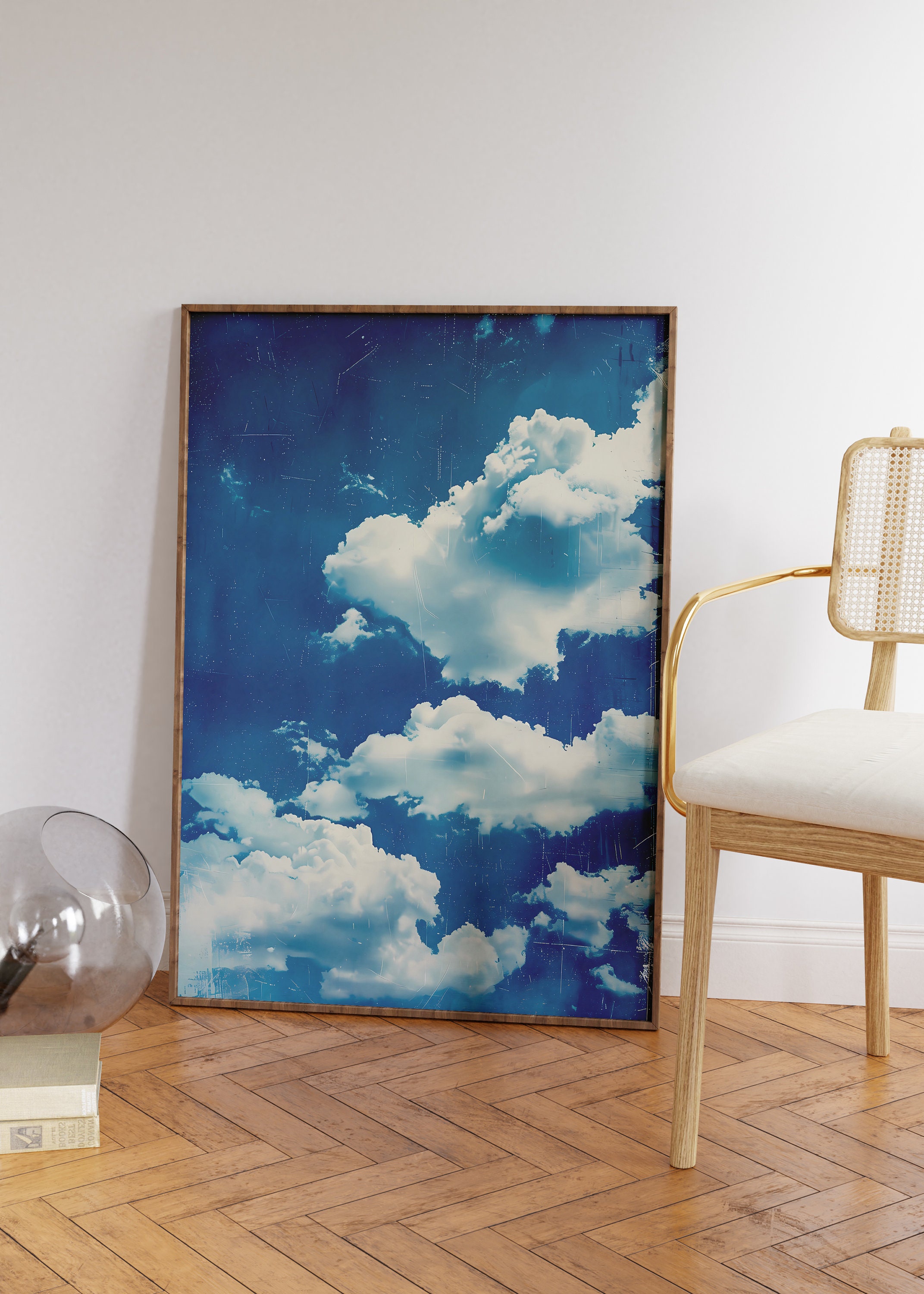 Blue Sky Clouds Art Print: Vintage Wall Decor (digital Download Art) - Etsy