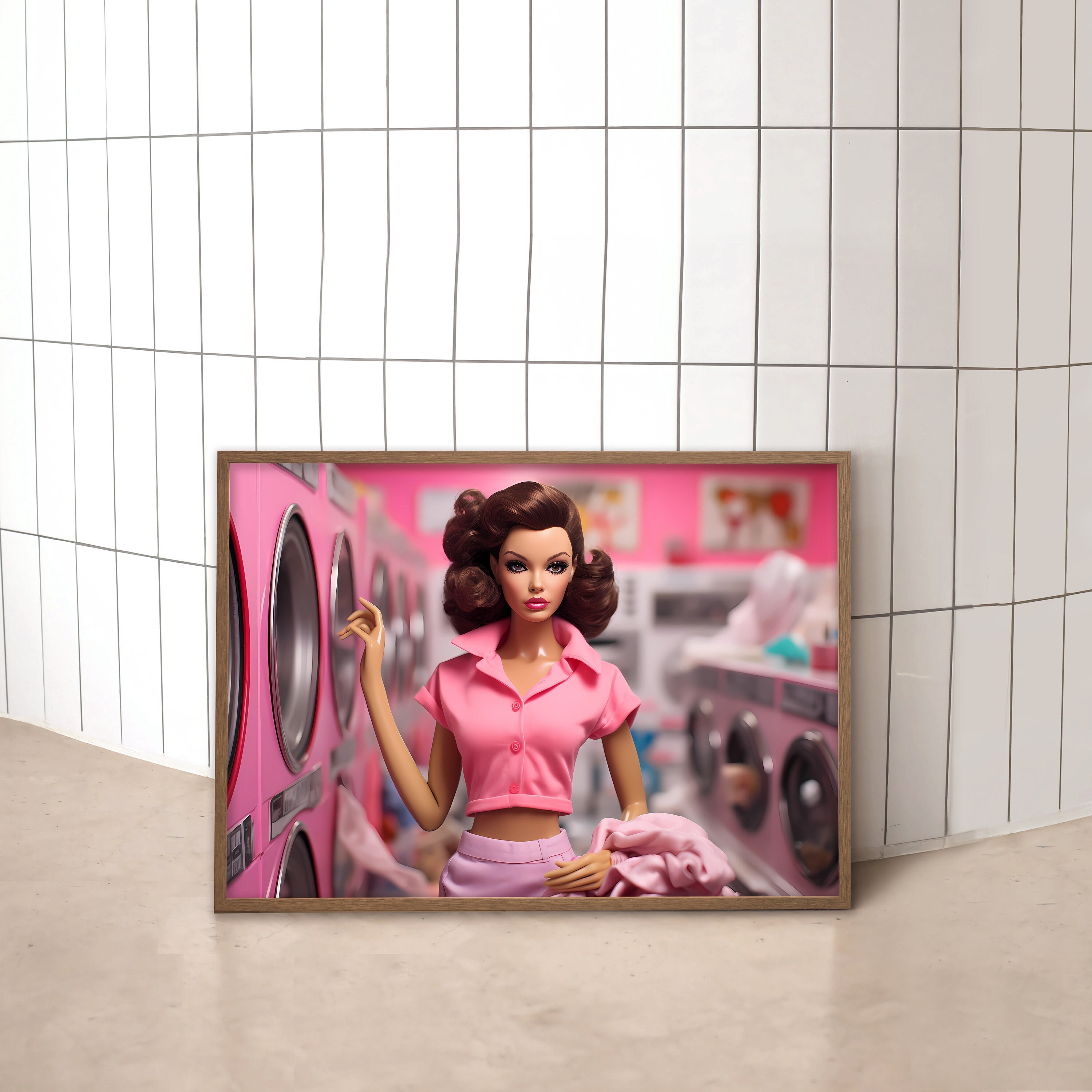 Barbie spin to clean laundry room with doll furniture playset hotsell