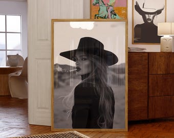 Desert Cowgirl Art Print • Western Aesthetic Decor • Southwest Wall Art • Cowgirl Poster