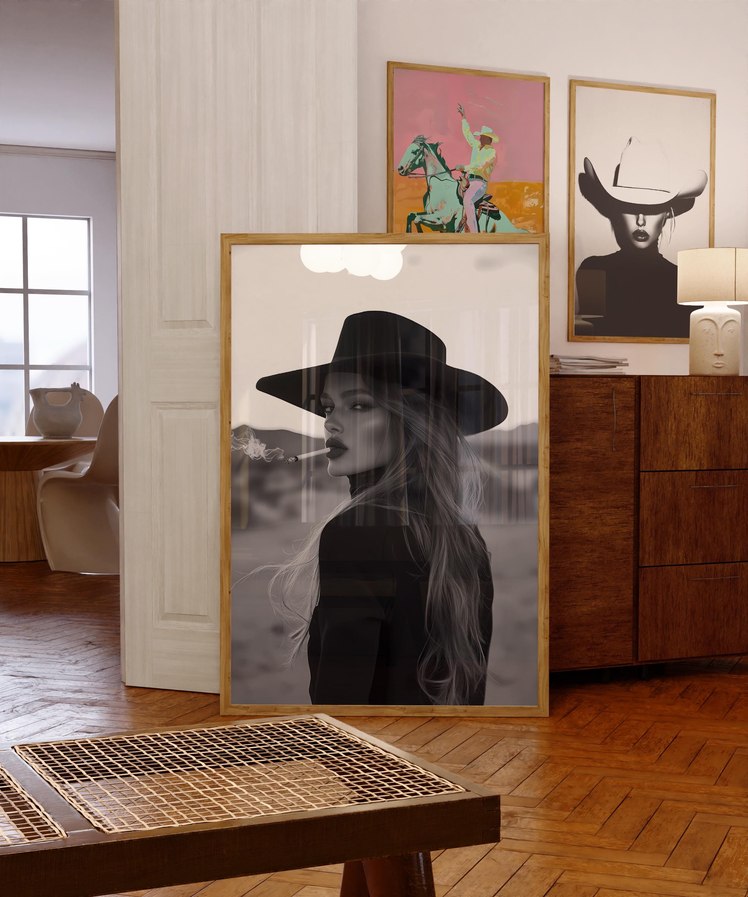Desert Cowgirl Art Print • Western Aesthetic Decor • Southwest Wall Art ...