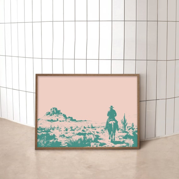 Western Cowboy Art Print: Desert Landscape (Digital Download Art)