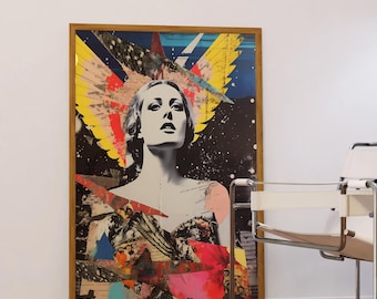 Abstract Woman Collage Art Print: Modern Wall Decor (Digital Download)