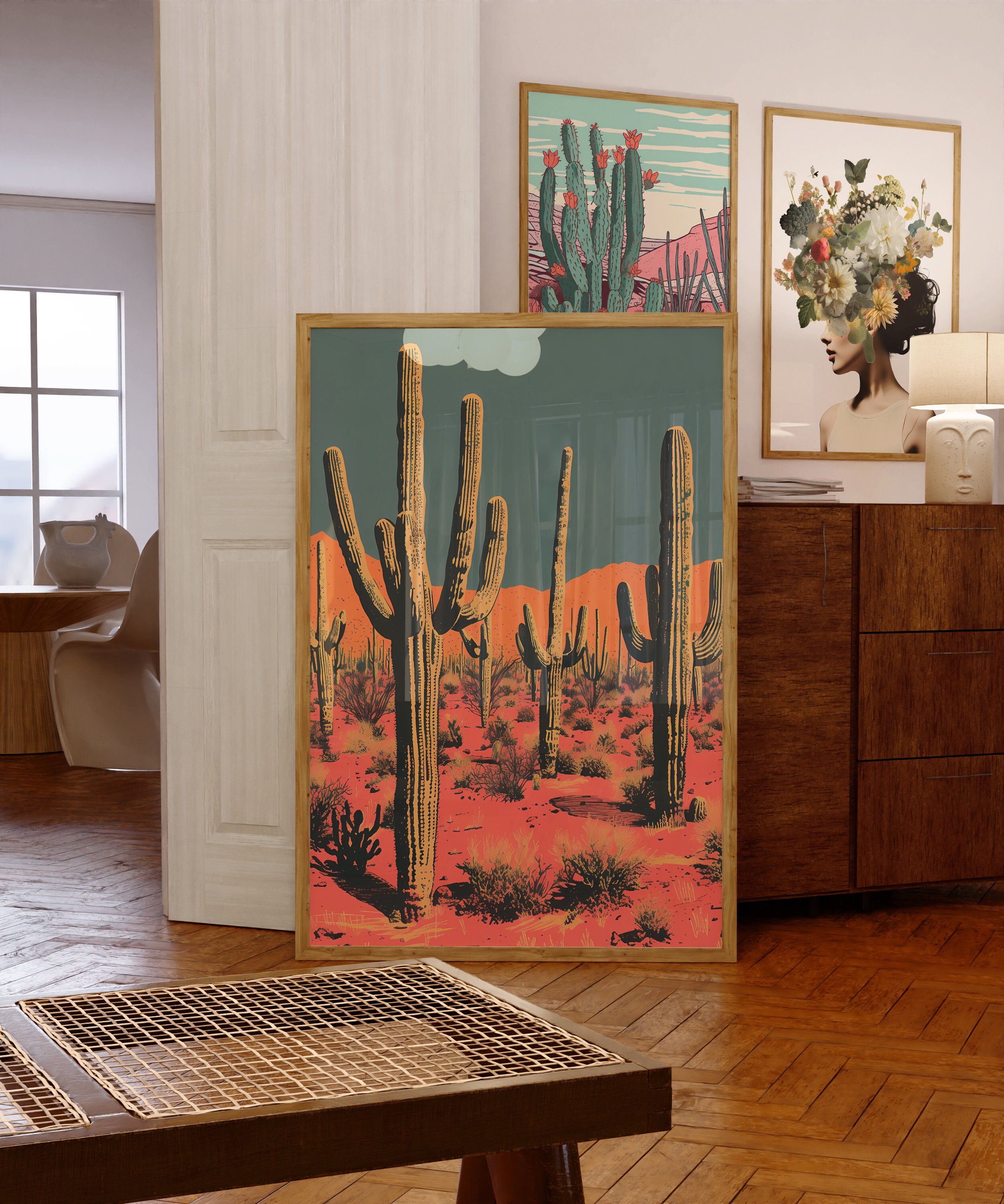 Saguaro Cactus Art Print: Vibrant Desert Wall Art (digital Download ...