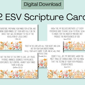 Tarjetas de Escritura ESV - Tarjetas de versículos de memoria imprimibles de 5,5 x 8,5