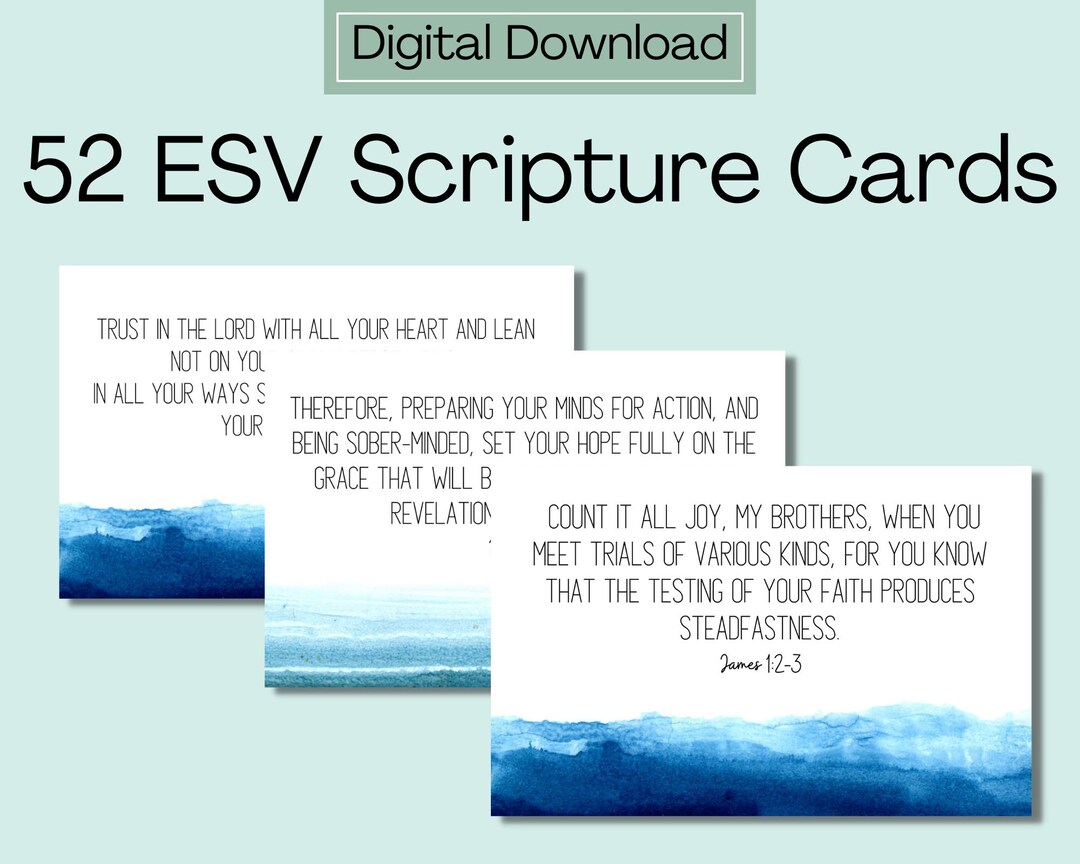 ESV Scripture Cards - 5.5x8.5 Printable Memory Verse Cards - Etsy