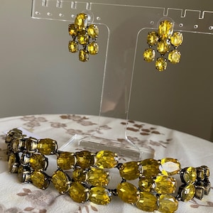 Vintage J Crew nep-citrien kroonluchter set oorbellen en armbanden