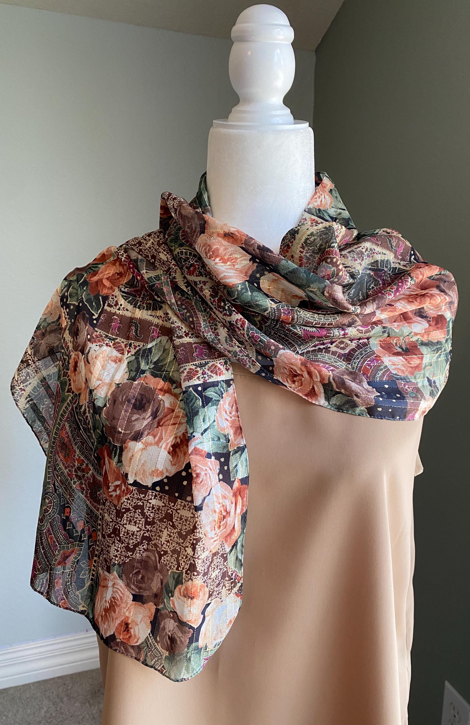 Bohemian Long Scarfs Paisley - Etsy