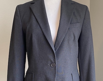 Blazer vintage Zara Basic: giacca aderente grigio antracite, taglia 40