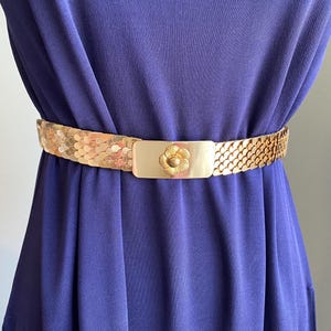 Vintage Metal Fish Scale Belt Gold Buckle 38\