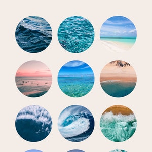 Sea themed Instagram story highlight covers-beach highlight covers-waves-sea-highlight covers for bloggers-influencers-businesses-covers