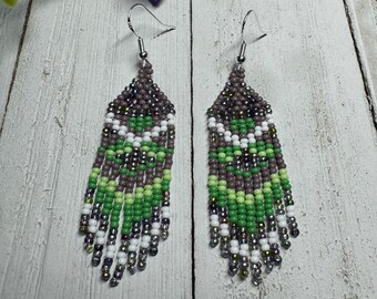 Multicolored Beaded Earrings - Seed Bead Earrings - Handwoven Beaded Earrings - Beaded Earrings - Handmade Gift for Her