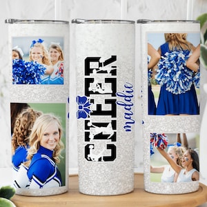 Cheer Tumbler, Cheerleading Tumbler, Cheerleading Gifts, Cheerleading Coffee Cup, Cheer Photo Tumbler, Cheer Mom Gift, Cheer Coach Gift